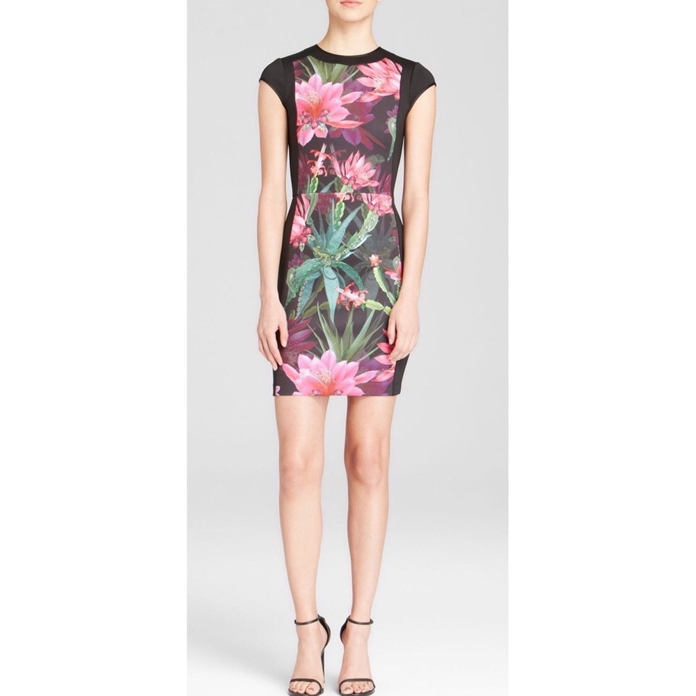 Ted Baker London Black Chameleon Bejewelled  Print Dress Size 1 Us 2 4 $295 Erik